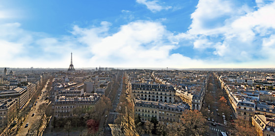 Paris, Panoramablick auf den Eiffelturm